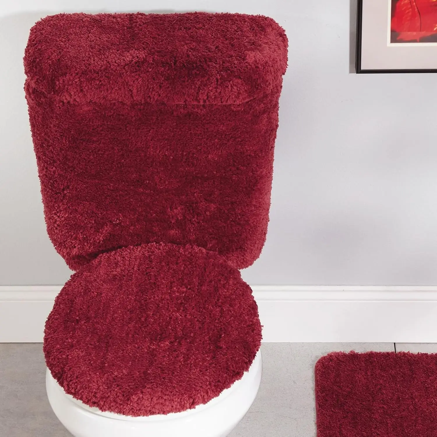 5-Piece Bath Rug Set, Soft, Non-Slip Bathroom Rugs, Absorbent and Quick-Drying Bath Mat, Lid Cover, & Tank Covers