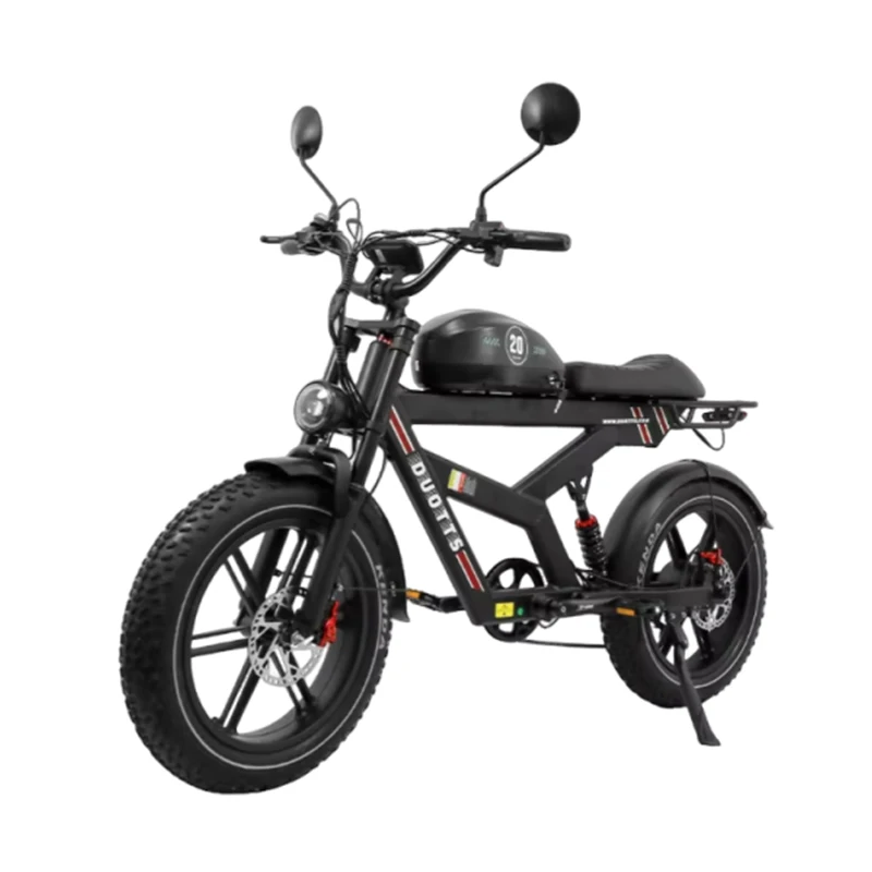 DUOTTS Elektromotorrad 1000W Spitzenleistung 52V27Ah Batterie Max. 140KM Reichweite 40KM/H Höchstgeschwindigkeit APP GPS Diebstahlschutz Doppelte Federung Hydraulische Scheibenbremse 7-Gang 20*4.0