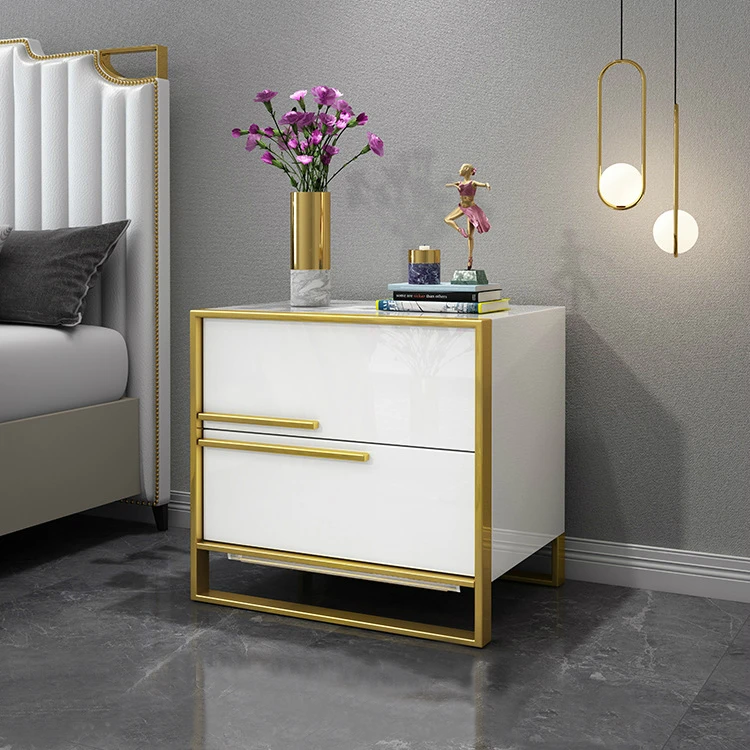 xx-Hot Selling Smart Bedroom Furniture Nightstands Wireless Charging Smart Bedside Table With Sensor Light%