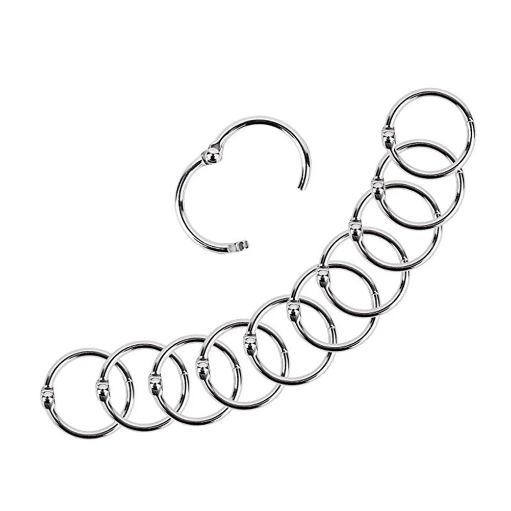 100pcs Photo Album Card Rings Silver Metal Multi-Purpose Binder Snap Ring For Diy Notebook Keychain Scrapbooking Filing