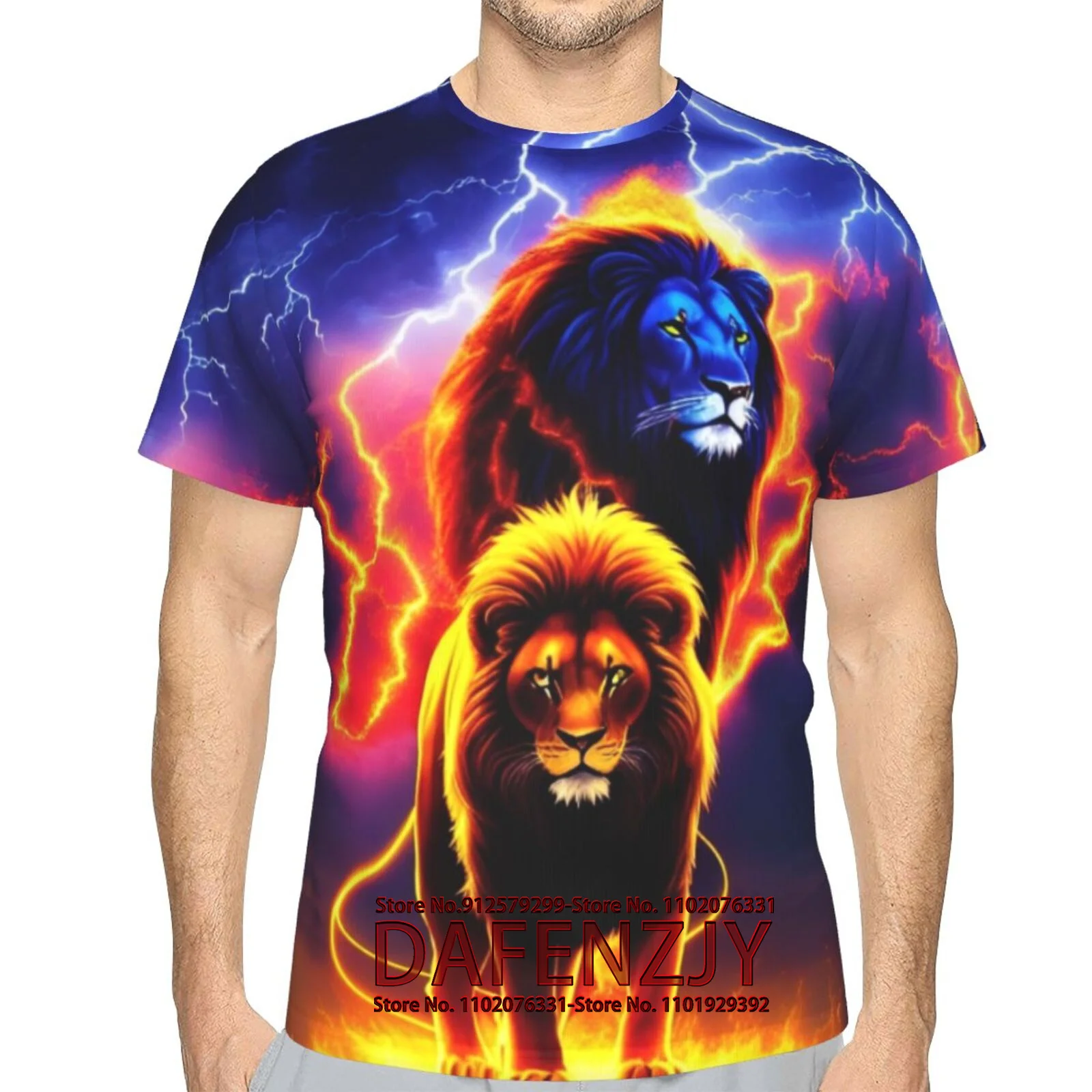 

Tiger and Lion Animal Face T-shirt 3d Print T Shirt Cool Fashion Men's Short Sleeve Tops Tees Men's Designer Clothes