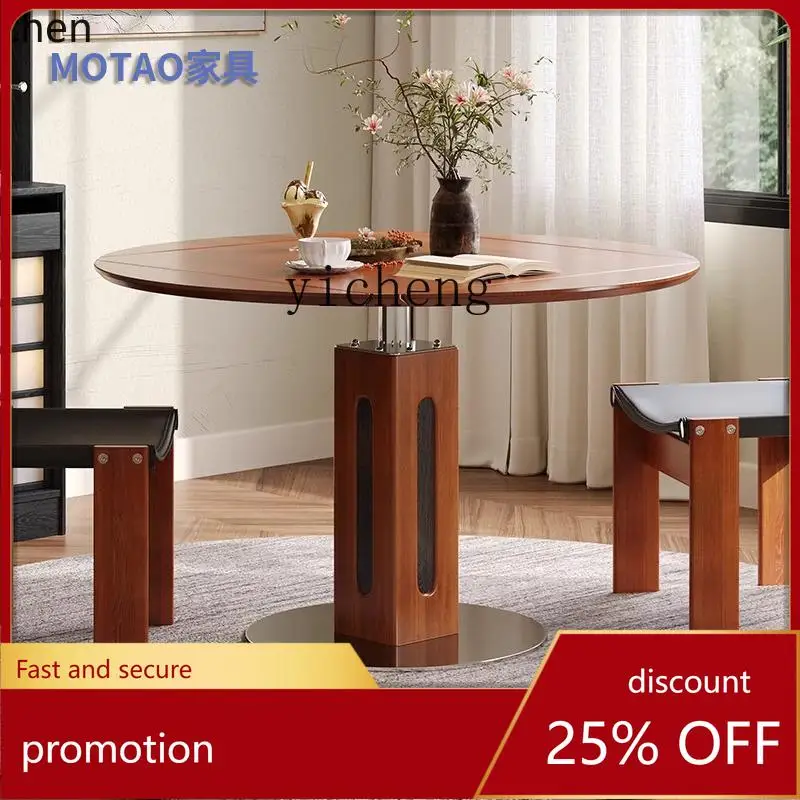 

HXL retro solid wood folding household square and round dual-purpose medium and ancient style foldable round table
