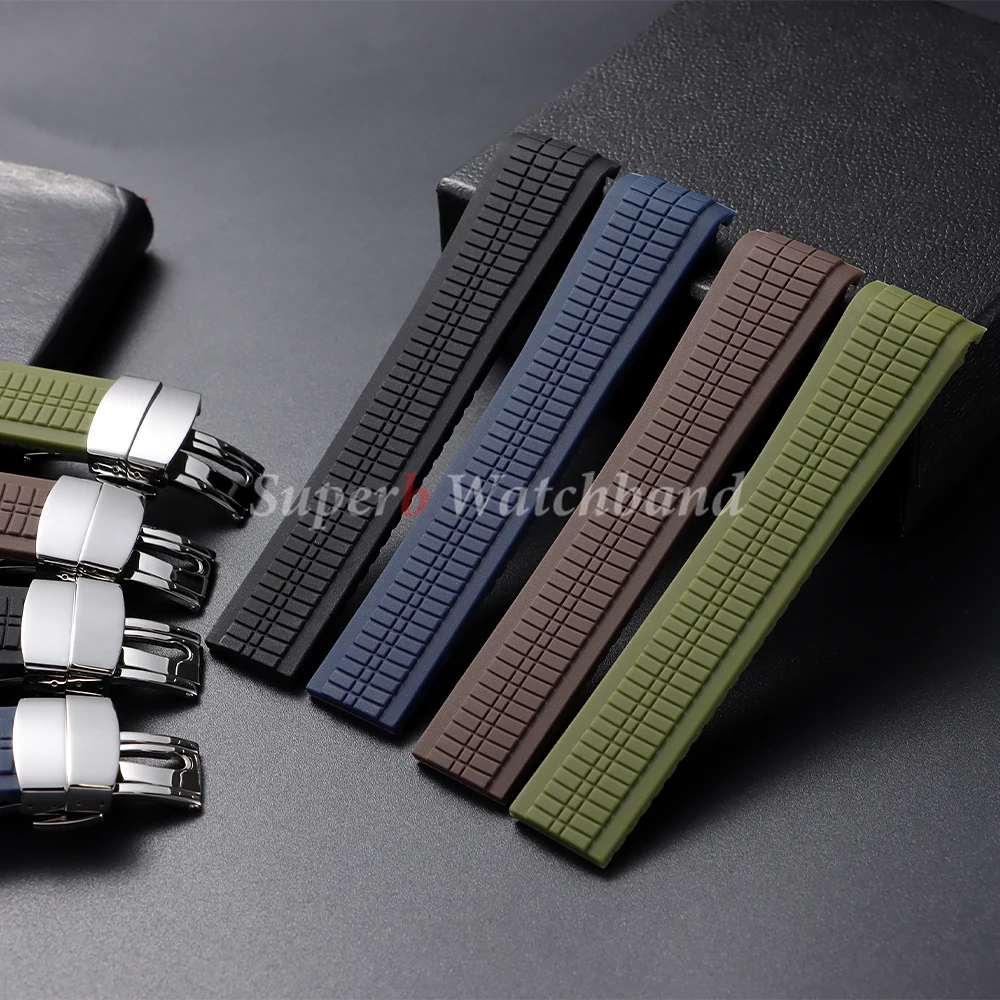 Soft and Elastic Silicone Rubber Watch Strap for Patek Philippe 5167R Grenade Aquanaut Series 21mmWaterproof Watch Strap for Men