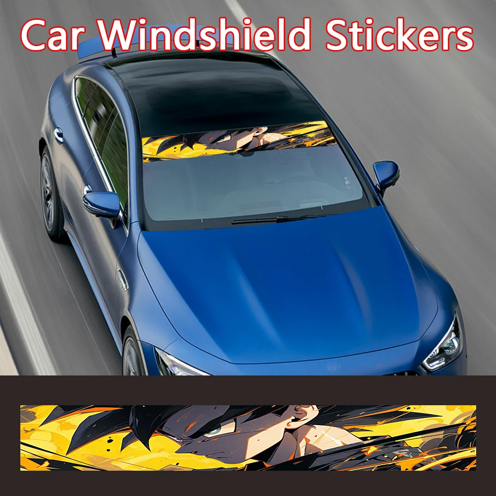 Autocollants de pare-brise de voiture Cool Anime, autocollants décoratifs pour pare-brise avant et arrière, équipement arrière