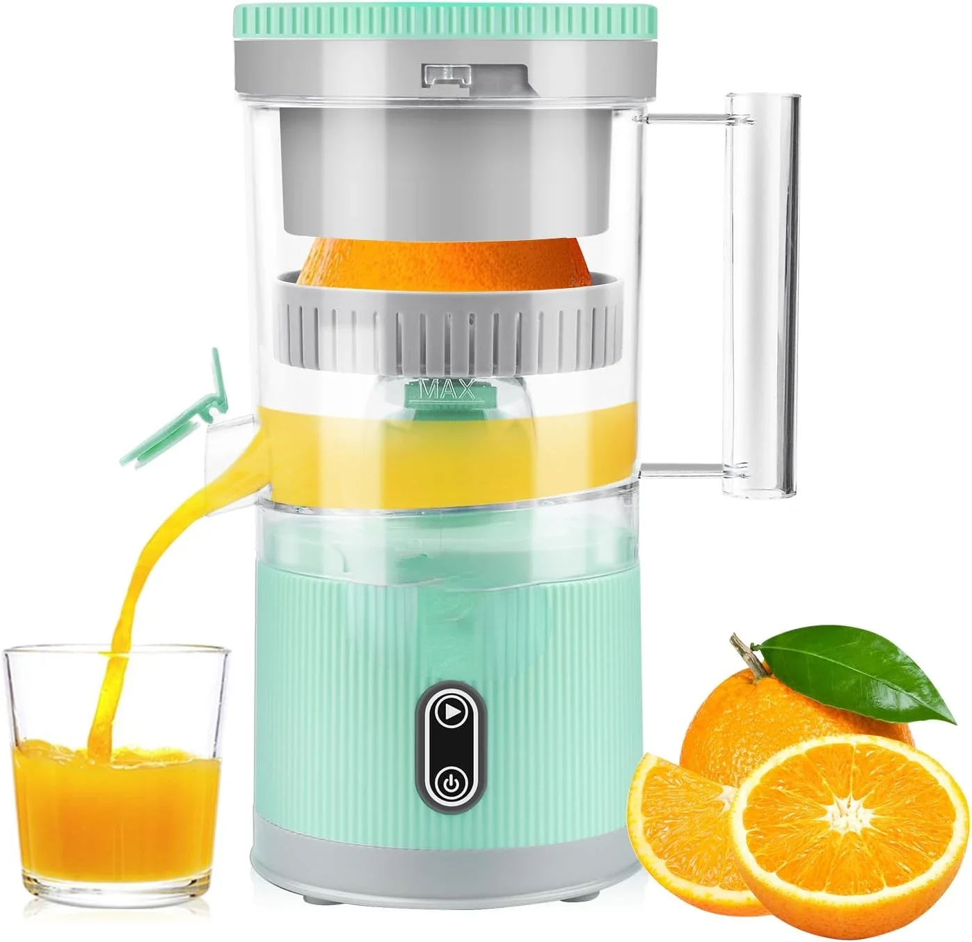 

Rechargeable Citrus Juicer with USB Cable and Cleaning Brush - Easy-to-Use Orange Lime Lemon Grapefruit Squeezer Machine