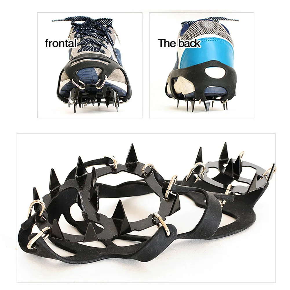 18 Teeth  Anti-slip Climbing Shoes Grippers Cleats Spikes Ice Cleats Snow Spikes Non-Slip Crampons Shoe Nail For Mountaineering