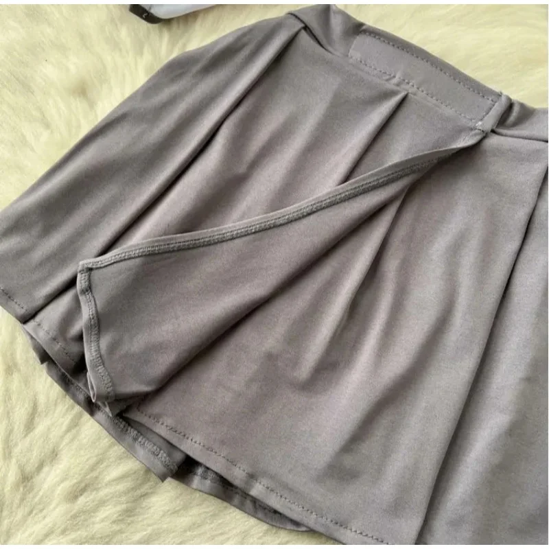 Hotsweet Playsuit-Sets für Damen, ärmellos, schmal geschnitten, rückenfrei, ausgehöhlter Body + Falten-Minirock mit elastischer Taille, sexy Club-Anzüge – Detail 9