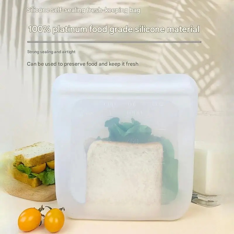 Silicone Storage Bag,Multipurpose Reusable Food Grade Fresh-keeping Containers for Microwave,Refrigerator