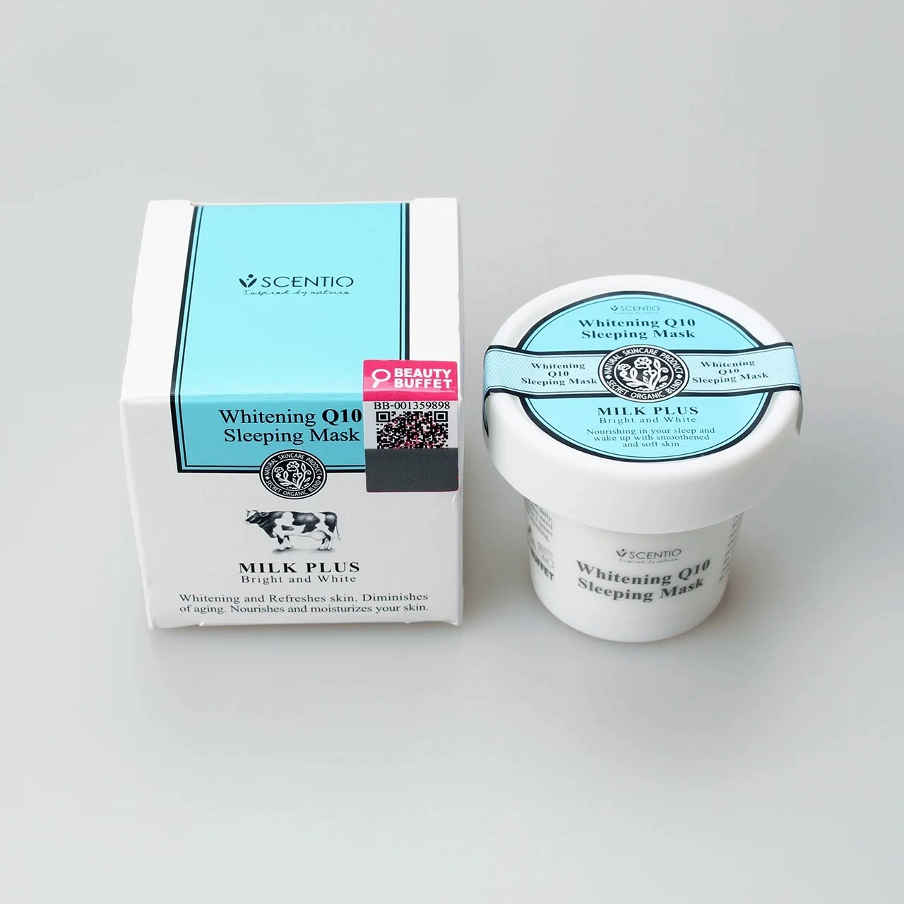 Beauty Buffet Milk Plus Maschera per dormire sbiancante Q10 45 g Nutriente Riparazione notturna