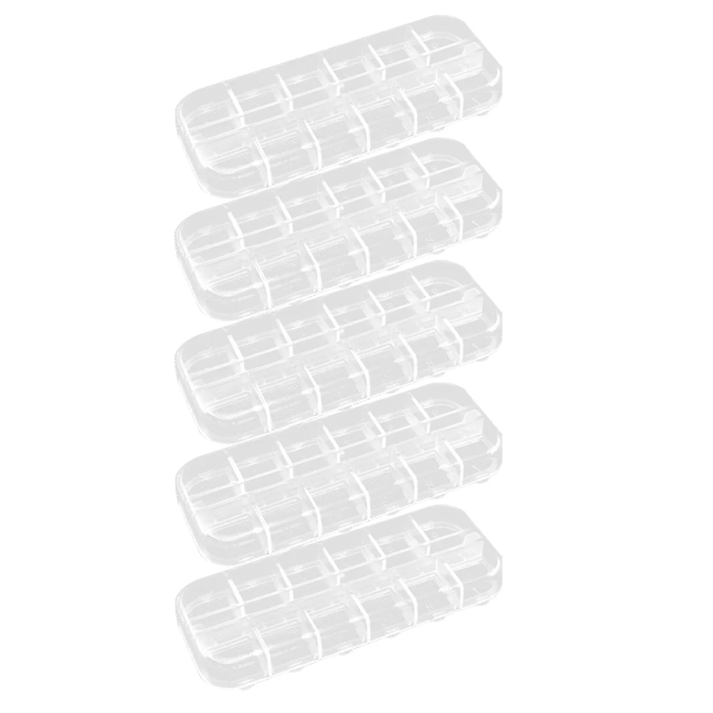 

5 pcs Jewelry Storage Boxes Home Beaded Case Holder Organizers Transparent Design PP Material Lightweight Portable