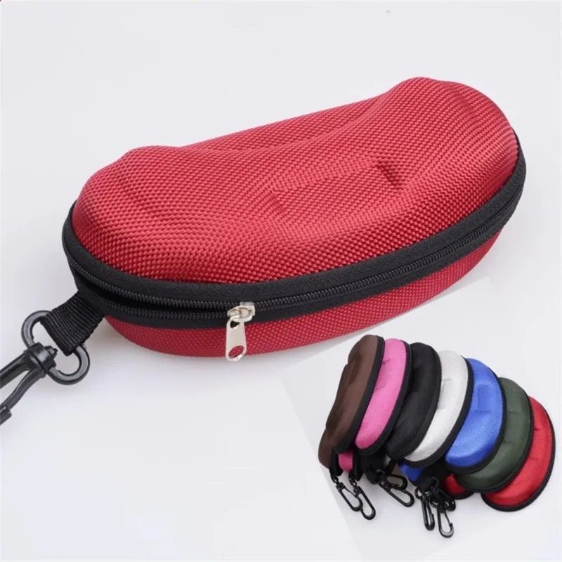 Étui à lunettes de soleil unisexe en EVA, 1 pièce, en tissu Oxford noir, avec fermeture éclair, résistant à la pression, pour hommes et femmes