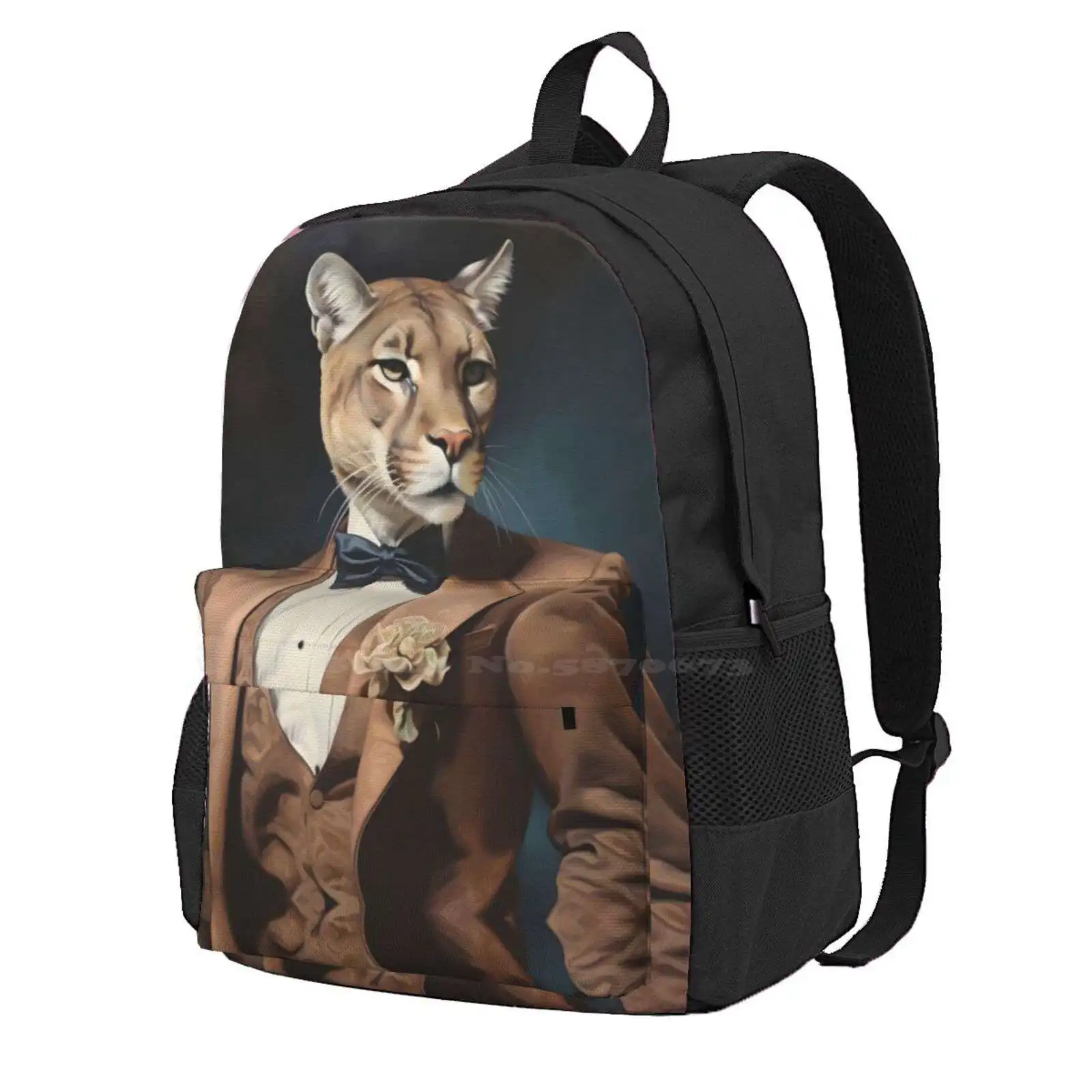 

Dapper Cougar портрет искусства горячая Распродажа школьный рюкзак модные сумки кошка Кугар Горный Лев Костюм Cougar в винтажном стиле