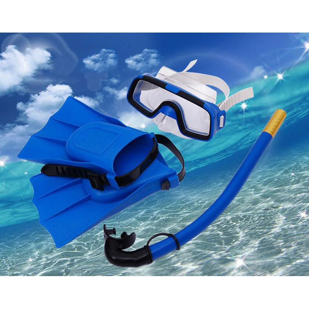 Kinderen Duikbril Scuba Snorkelset Outdoor Snorkel Ademhalingsbuis Siliconen Zwemvliezen Onderwater Duikmasker (B