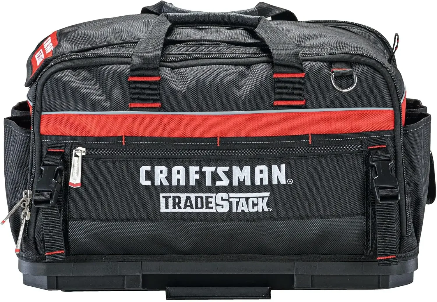 TRADESTACK Tool Bag, 22.5”, Durable Polyester, Black and Red (CMST21450)