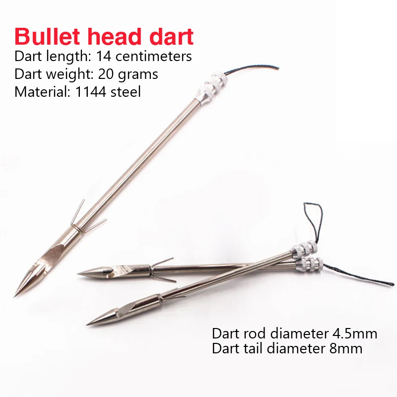 Stainless Steel Fishing Dart Outdoor Arrowhead Fish Sling Bow Arrow Shooting Catapult Dart Hunting Spearfishing Tool