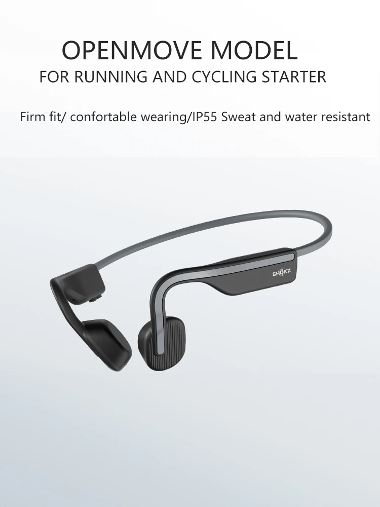 

SHOKZ OpenMove - Open-Ear Bluetooth Sport Headphones, Bone Conduction Wireless Earphones, Sweatproof for Running and Workouts,