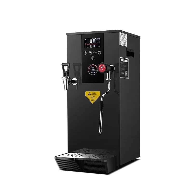Caldeira de água a vapor 20L Máquina de ebulição a vapor LCD Touch Screen Leite Espuma Aquecedor de água quente Caldeira dupla para Bubble Tea Shop