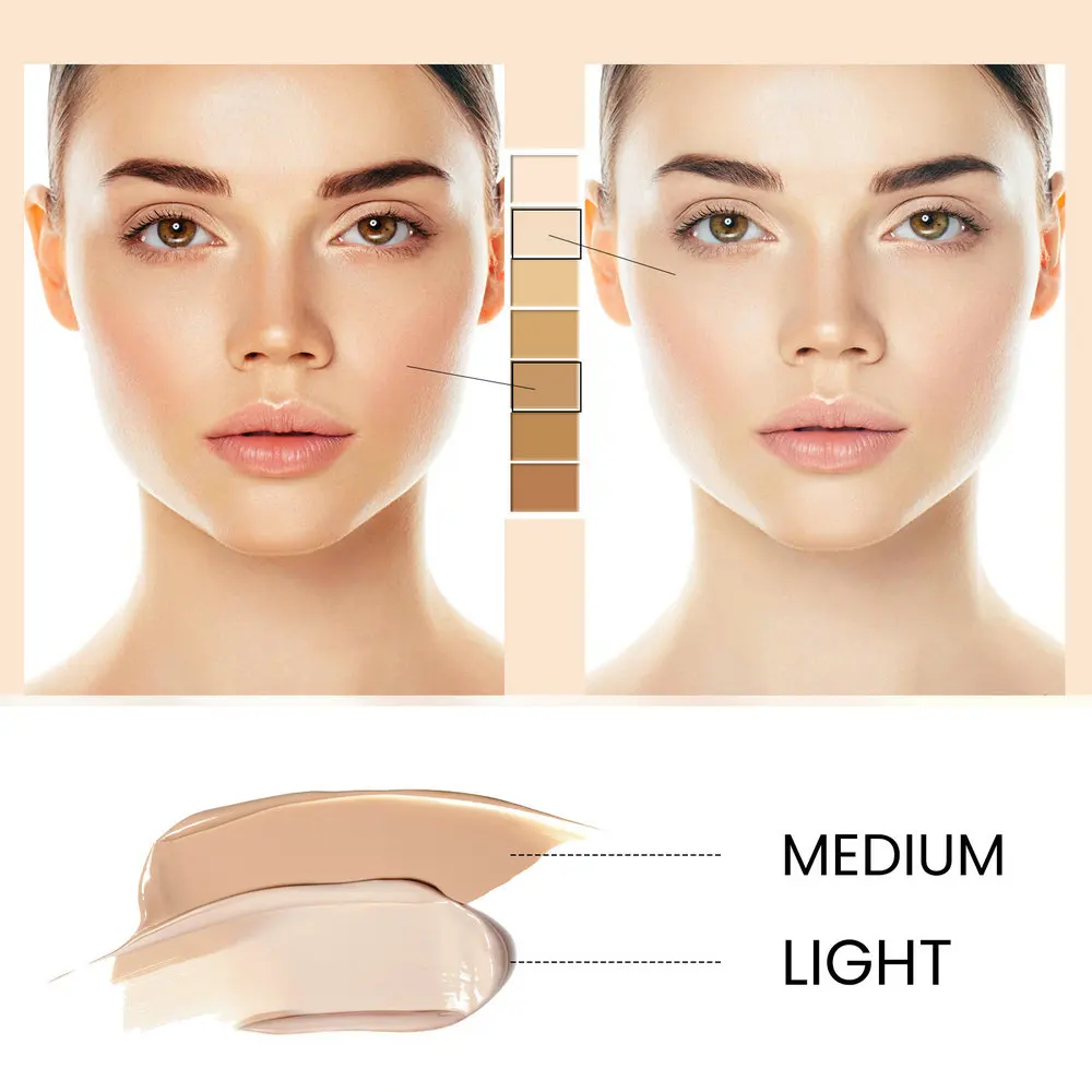 Cc Cream Liquid Foundation Natural Concealer Waterproof Repairing Whitening Skin Hydrating and Moisturizing Women's Cosmetics