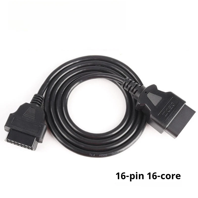 Car OBD Extension Cable Male-to-female 16-core Powered 16PIN OBD2 Diagnostic Tool Extension Cable 1.5 Meters