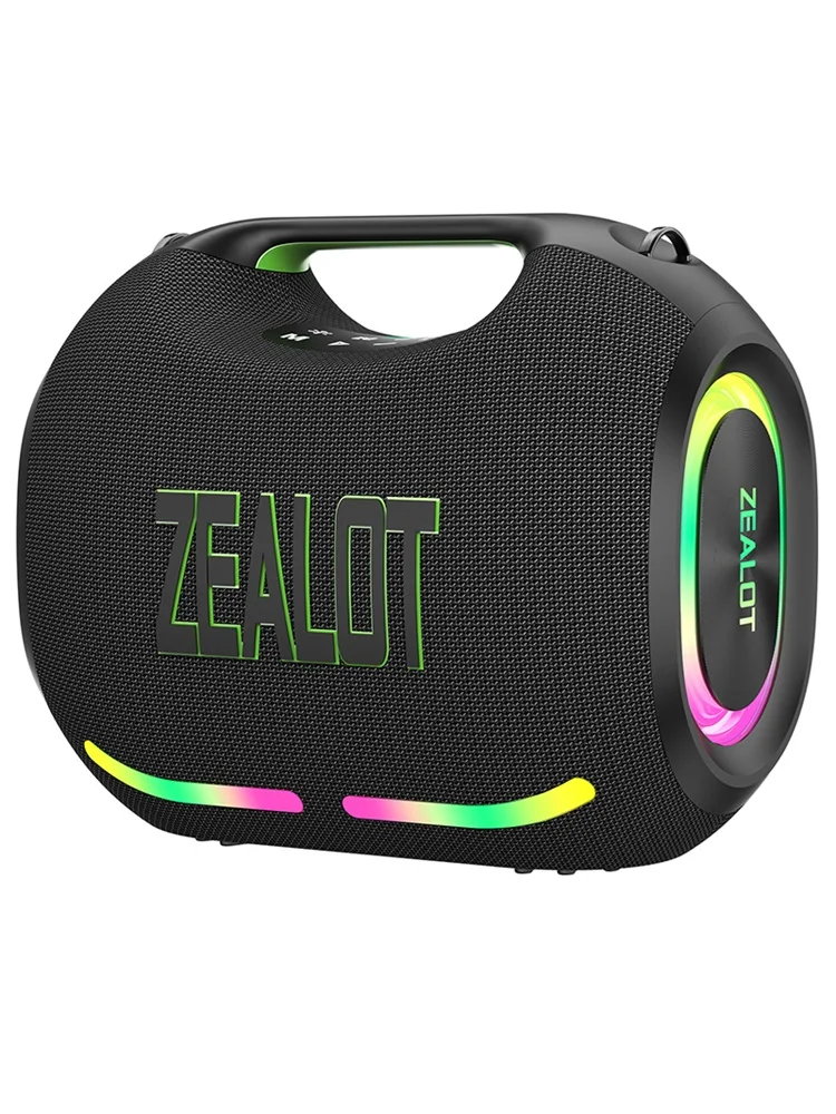 Zealot-ZE01 120 W Hochleistungs-tragbarer Bluetooth-Lautsprecher, wasserdicht, RGB, buntes Licht, kabelloser Subwoofer, 360-Stereo-Surround-TWS