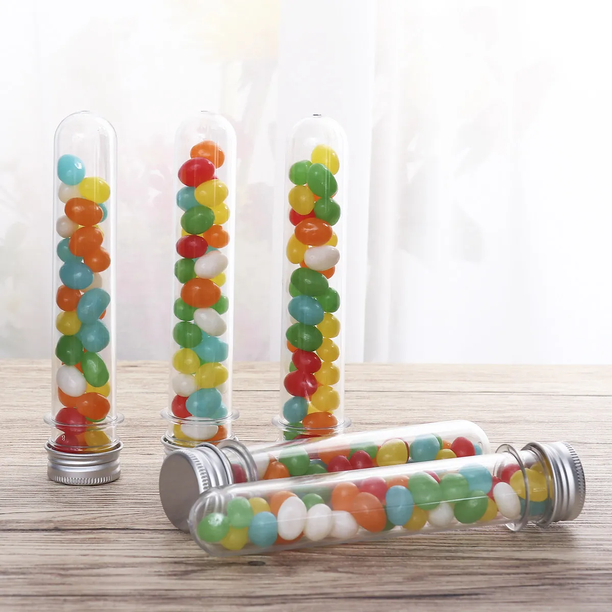 12 pcs Plastic Test Tubes Clear Storage Halloween Christmas New Year Clear Plastic Test Tube Plastic Storage Tubes Screw
