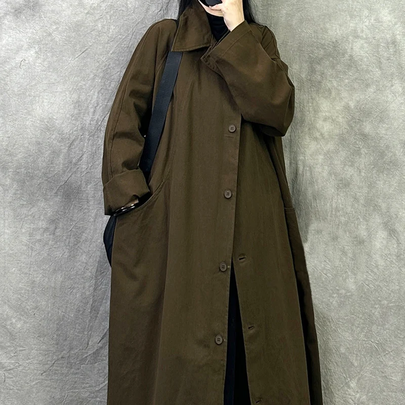 

Loose Long Knee-Length Women's Coat Korean Sle plus Size Autumn Winter New Arrival Casual Comfortable Windbreaker Jaet