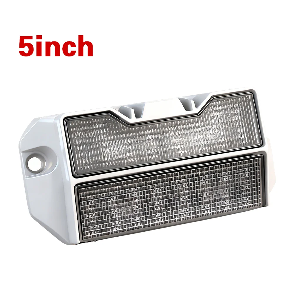 

5" Inch Rv/ Boat Exterior Led Scene Lighting Yellow White 12V/24V Dc Waterproof White Housing for Rvs Trailers Travel Campers