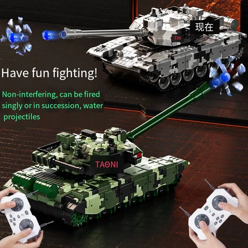 Tracked Remote Control Tank with Light Remote Control Vehicle Battle Large Interactive Electronic Car Model Toys for Boys Gifts