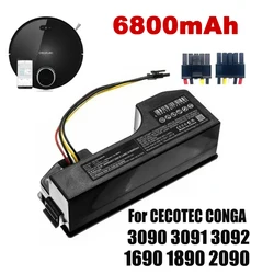 100% Original 6800mAh Vacuum Battery for CECOTEC CONGA 3090 CONGA 3091 CONGA 3092 Fits 0517312800mAh / 44.40Wh 14.8V Li-ion