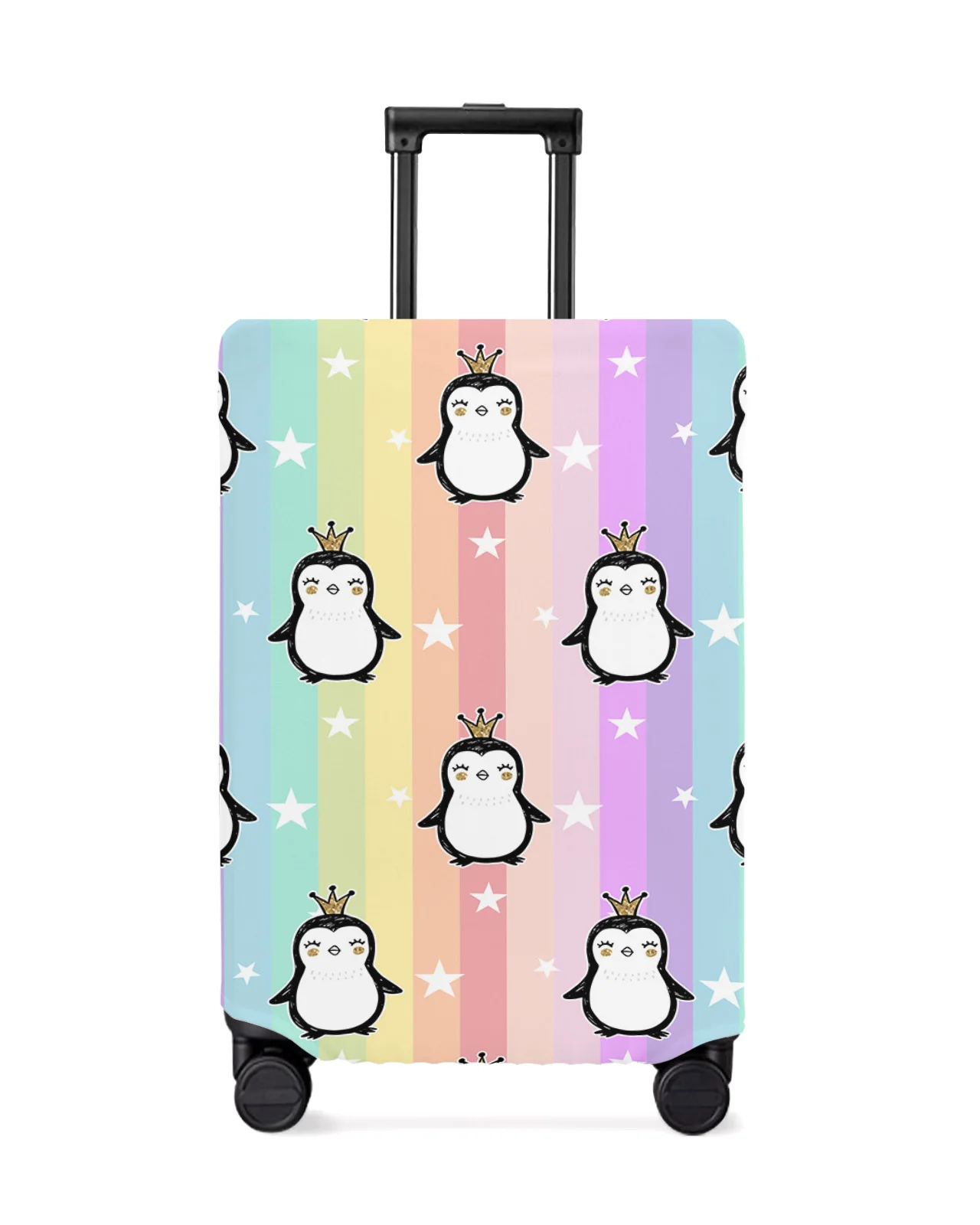 

Cartoon Animal Penguin Stars Rainbow Stripes Luggage Cover Travel Accessories Suitcase Elastic Dust Case Protect Sleeve