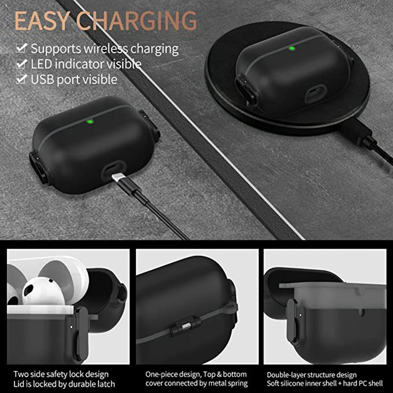 أغلفة المنجنيق لأجهزة Airpods Pro أغلفة قوية لأجهزة Apple Airpods 3 & Pro 2 generic acion أغلفة حماية Air Pods ملحقات سماعات الأذن