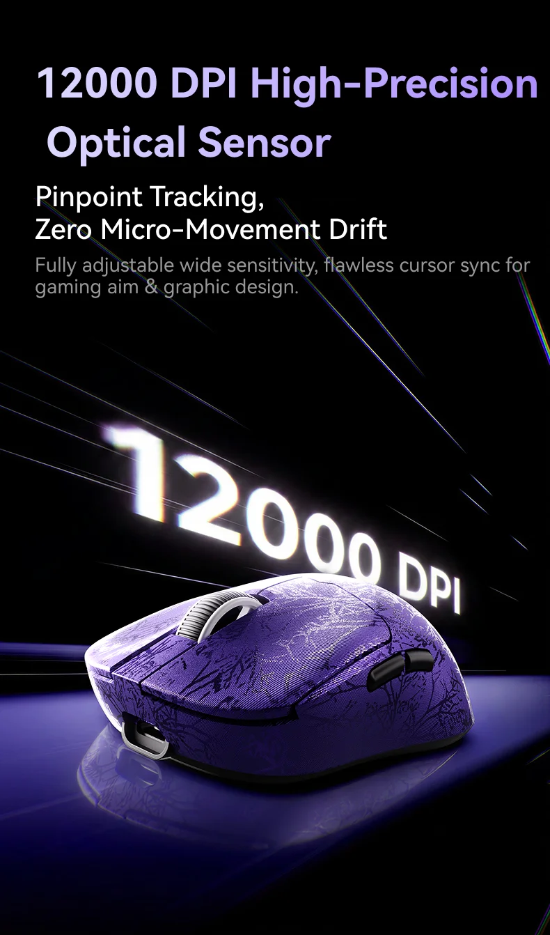 SMAILWOLF RS6 Bluetooth Gaming-Maus PAW3311 2.4G Kabellose E-Sport-Maus, Wiederaufladbar, Leicht, Ergonomisch – Detail 7