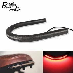 Universal Motorcycle Rear Seat Hoop Frame Loop With LED Light Tail Brake Lamp Turn Signal Light For Honda CB Harley Cafe Racer