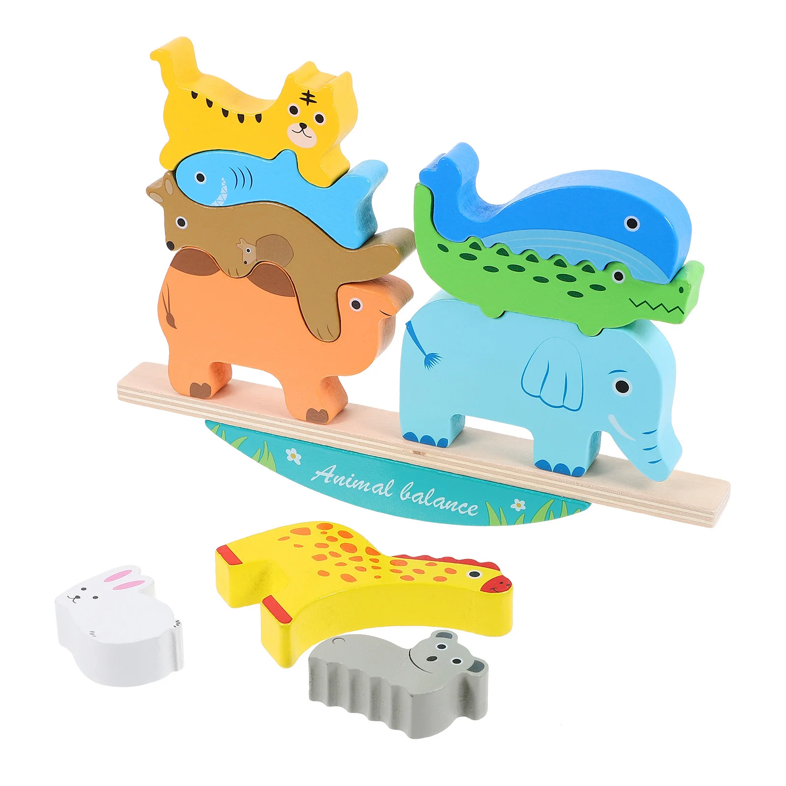 1 ensemble de blocs de dessin animé en bois pour enfants, ensemble de jeu éducatif d'apprentissage précoce, développement de la Coordination œil-main