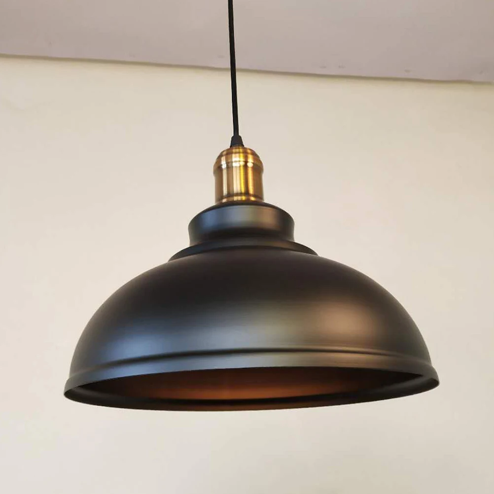 

Industrial Black Iron Hanging Lamp Shade 29cm Vintage Pendant for Restaurant Loft Dining Room Iron Hanging Lamp
