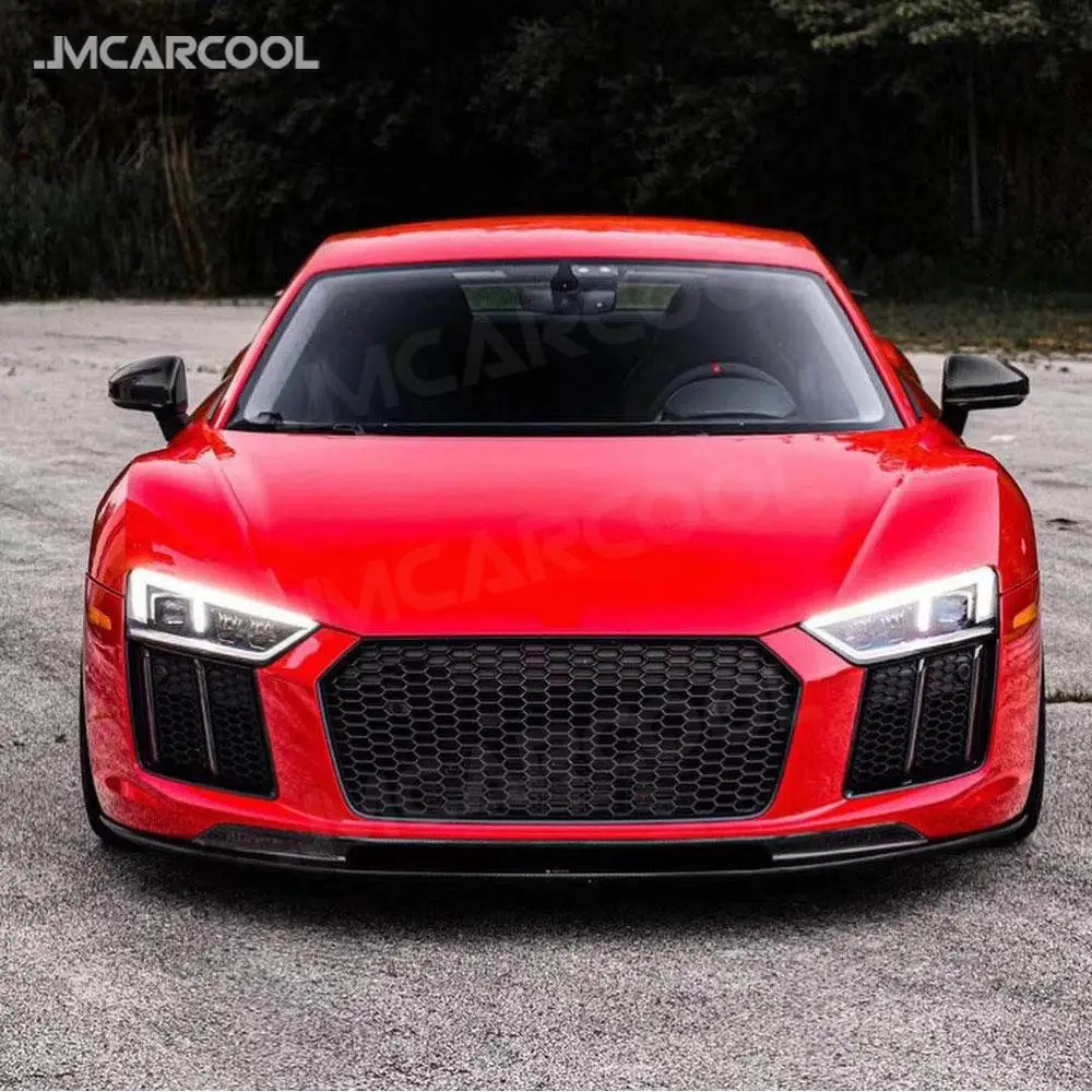 

JMCARCOOL Dry Carbon Fiber Front Bumper Lip Spoiler Splitters For Audi R8 V8 V10 2017-2020 Bumper Chin Shovel Apron Car Styling