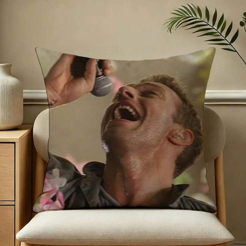 Singer Coldplay-Chris M-Martin  Square Double-Sided printed Pillow Case Bedroom Bedside Pillow Sofa Cushion Cover