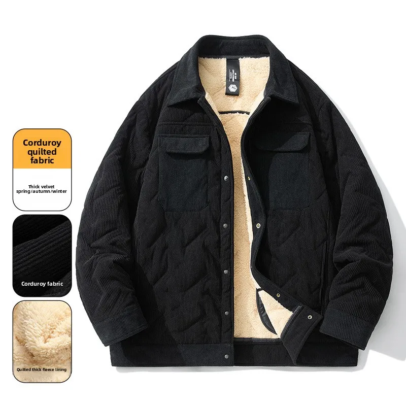 

Men's Casual irt Collar Fce Lined Jaet plus Size Warmth Comfortable Polyester Nylon Cosite Fiber mid Youth Coat