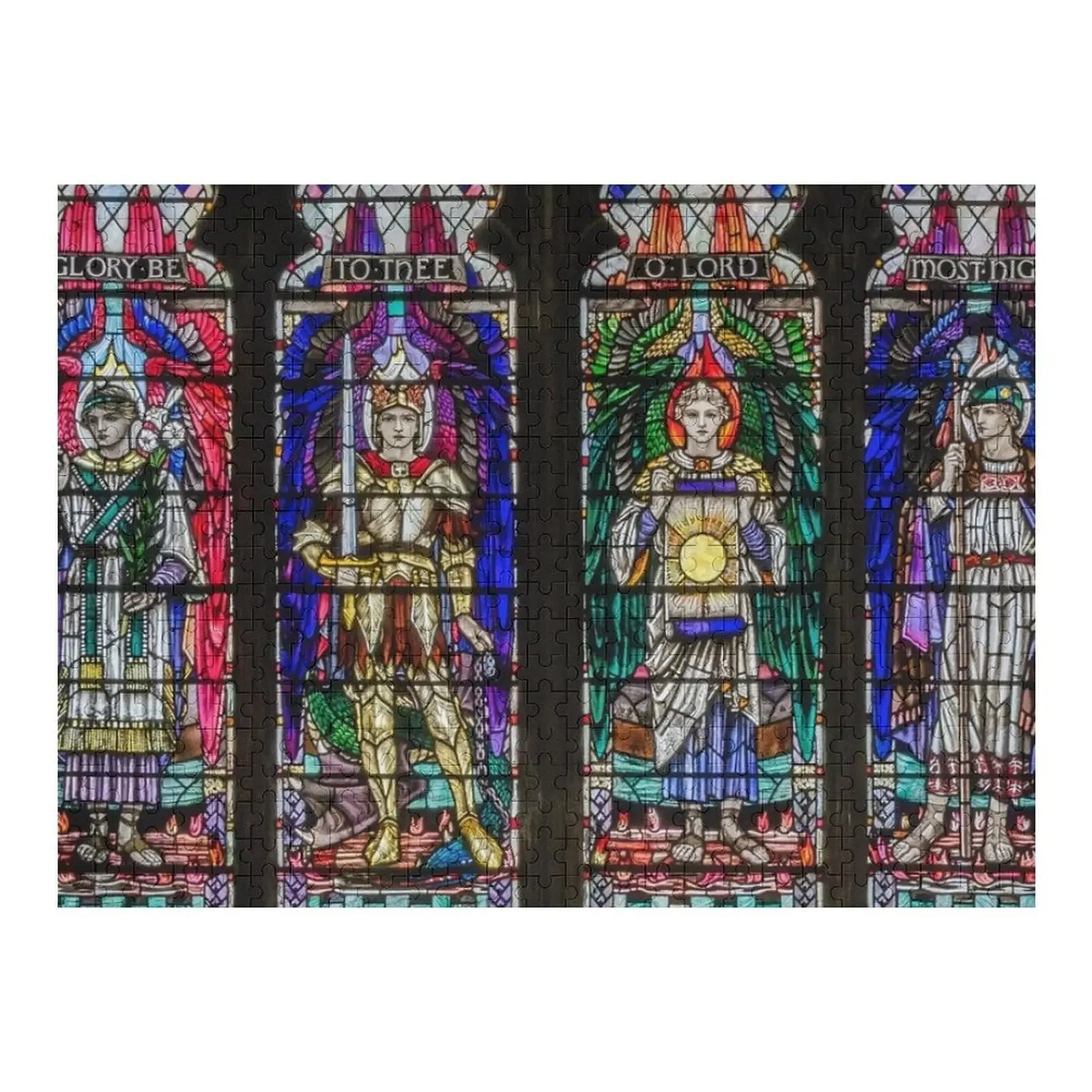 

Stained Glass Jigsaw Puzzle Wooden Decor Paintings Personalized Wooden Name Custom Personalized Puzzle