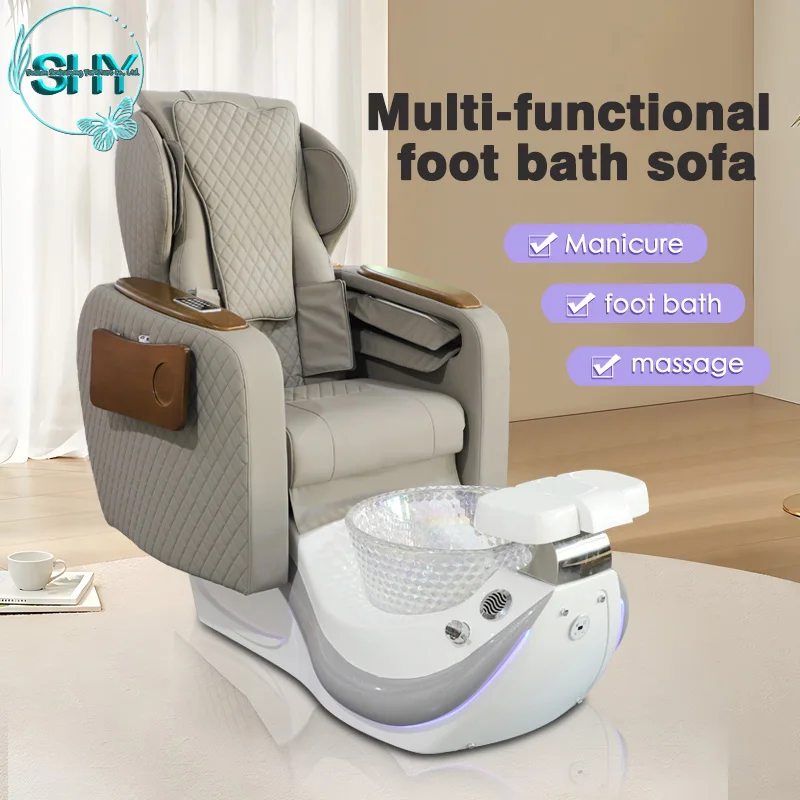 Silla de pedicura profesional de lujo moderna para salones de uñas, el mejor trono eléctrico de madera, tumbona portátil para Spa para pies