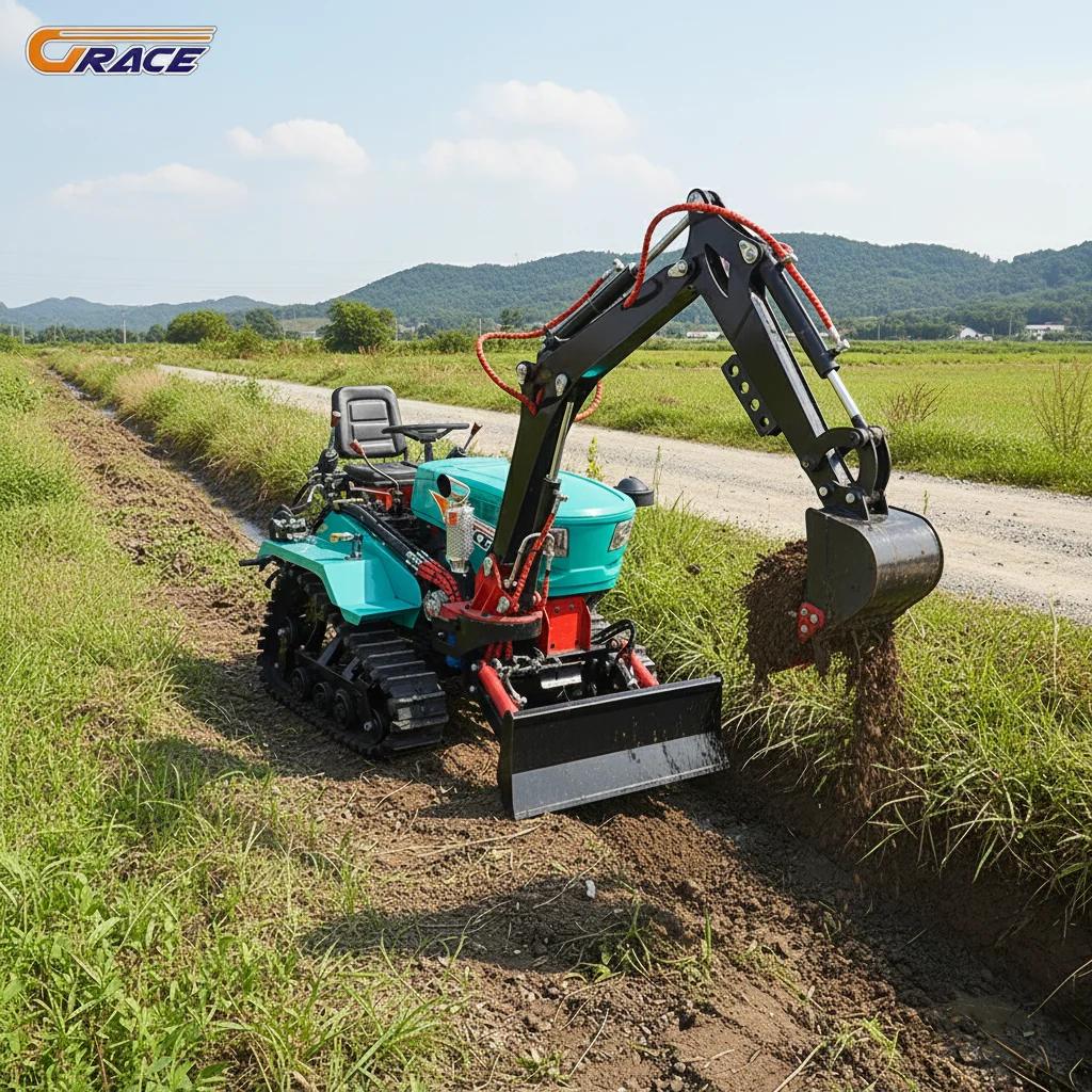 

Горячая новинка: Компактный гусеничный трактор 35 л.с. с гидравлическим молотом и роторным культиватором для продажи