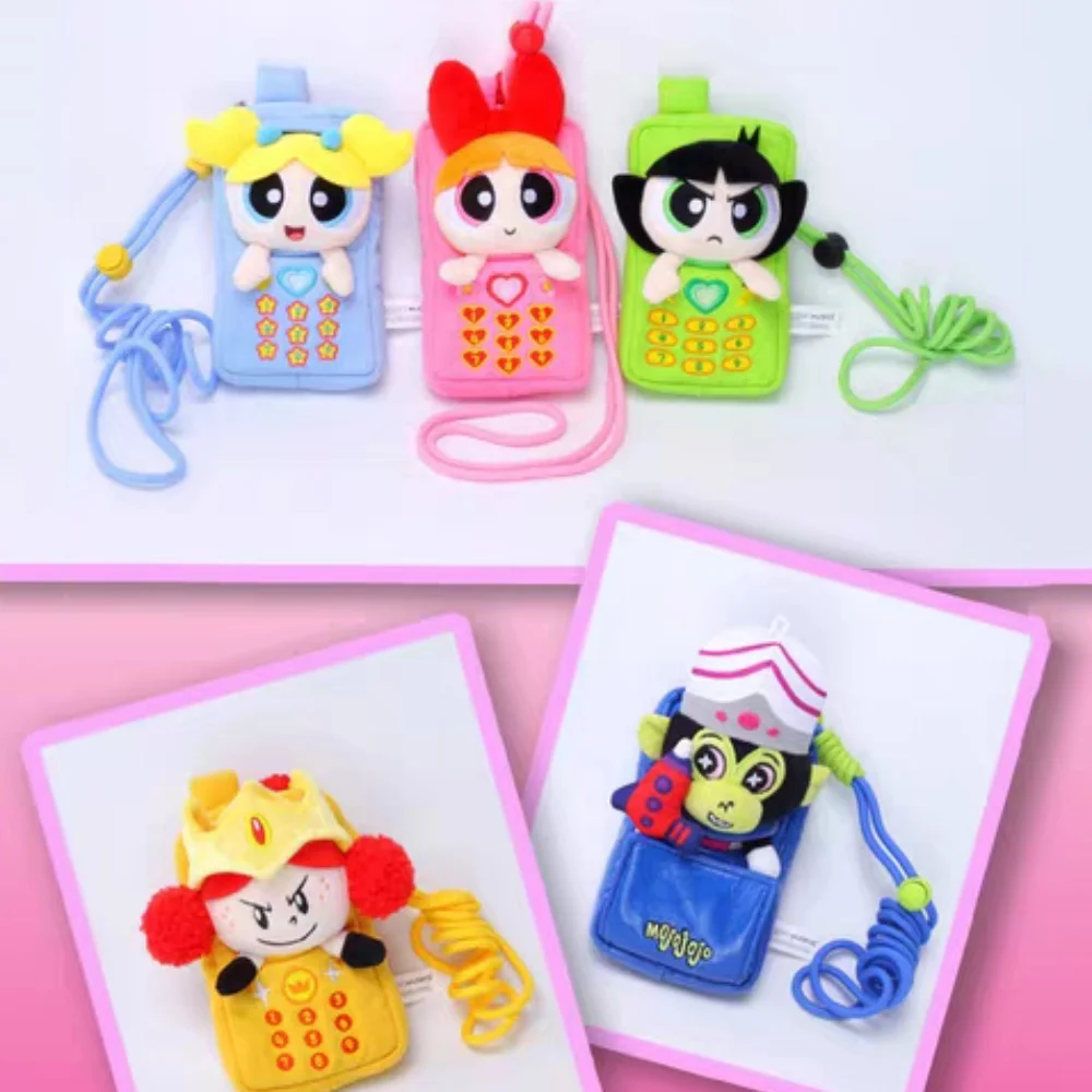 حقيقية الفتيات Powerpuff أفخم دمية لعبة تجميعها و انفصال سلسلة الهاتف بلوشيز الكرتون على ظهره هدايا فتاة الزينة