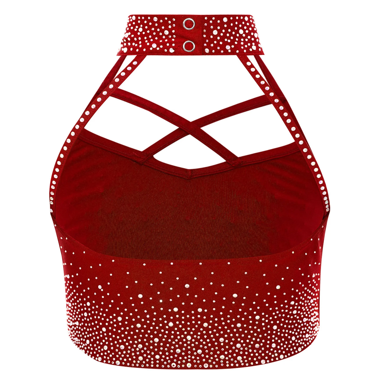 طفل فتاة رياضية الشكل التزلج على الجليد الجمباز ملابس رقص الرسن أكمام حجر الراين المحاصيل الأعلى مع طماق لعرض المرحلة #3