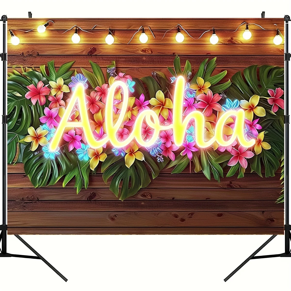 Aloha Party Background Summer Tropical Hawaii Beach Birthday Banner Flower Sea Dance Decoration Photo Booth Shooting