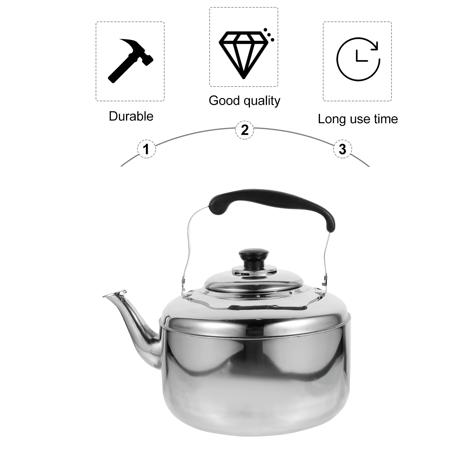 

5L Stainless Steel Large Capacity Automatic Sounding Kitchen Kettle For Gas Induction Cooker Household Heating Water Pot Even