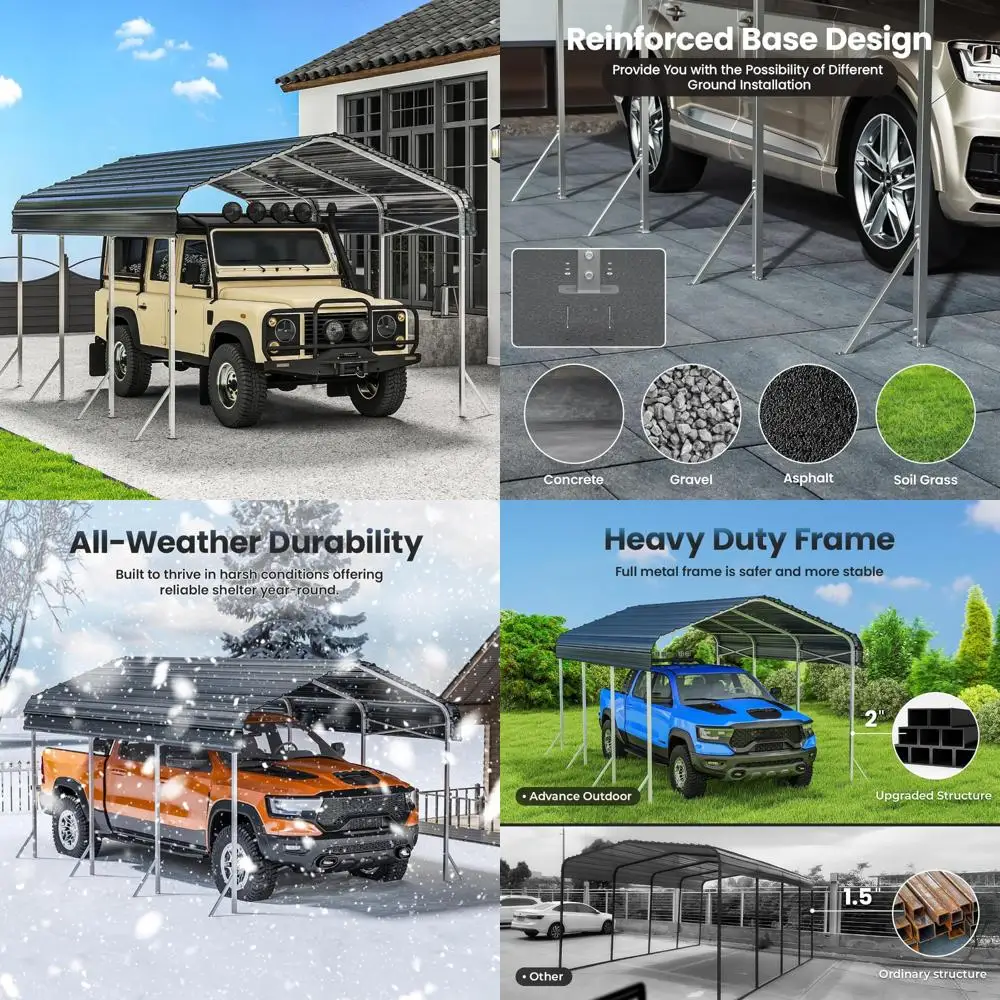 

durable metal carport for vehicles and equipment: weather-resistant and easy to assemble