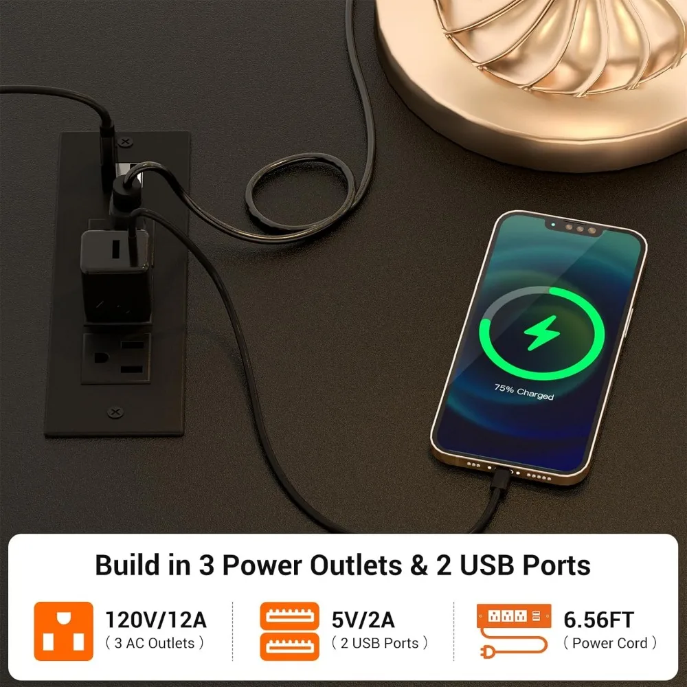 خزانة ذات 5 أدراج مع محطة شحن، وأضواء LED، وأدراج قماشية، وعجلات قابلة للقفل لتخزين غرفة النوم #5