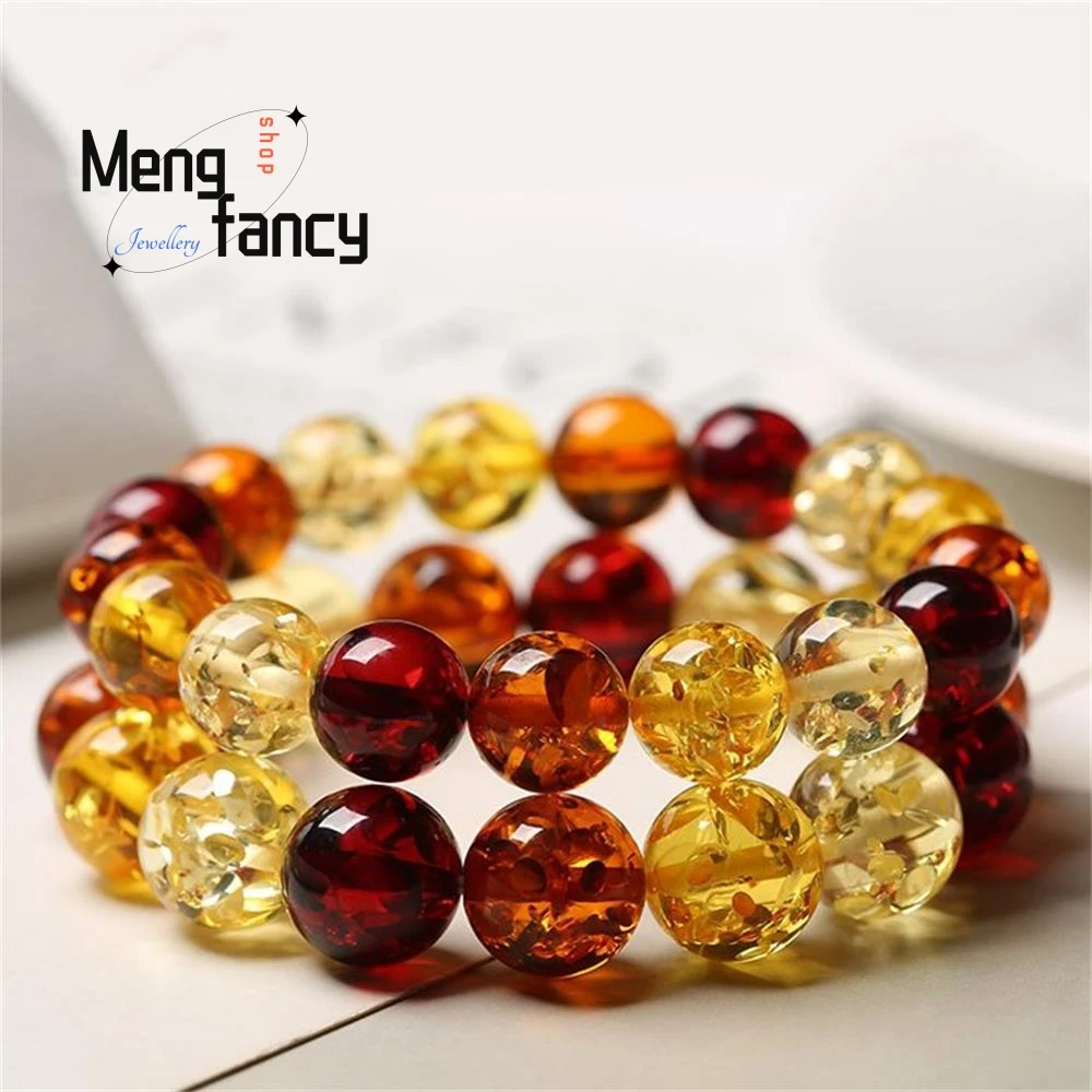 Baltic Sea Beeswax Amber Beads Bracelet Simple Exquisite  Personalized High-grade Fashion Fine Jewelry Best Selling Holiday Gift