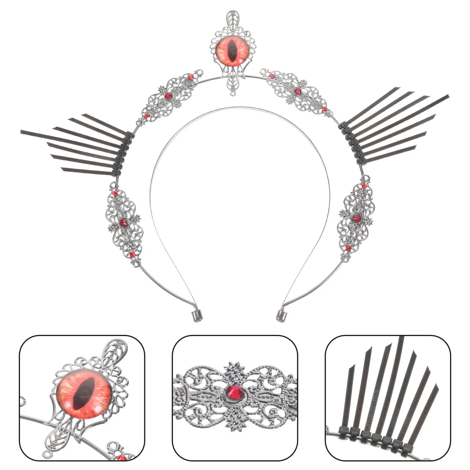 

Devil Eyeball Crown Gothic Headband Lightweight Comfortable Halloween Party Headdress Cosplay Lolita Photo Accessory