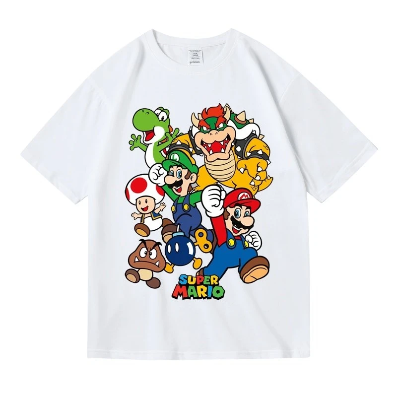 Super Mario Video Game Mario Luigi Tee T Shirt Men's Women's Retro Edgy Cool Graphic Print Oversized Short Sleeve Streetwear Top